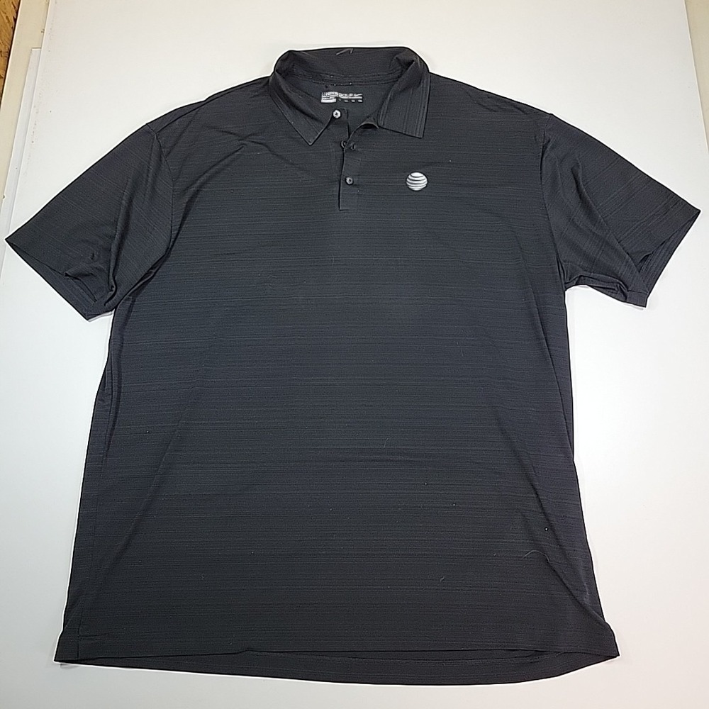 Nike Dri-FIT Player  Golf Polo Shirt  Size XXL Black Short Sleeves‎